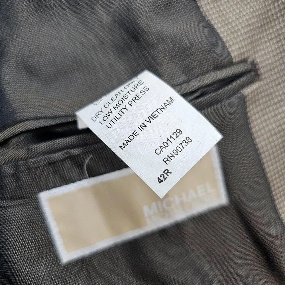 Michael Kors 42R Brown HT 2-Button Sport Coat Blazer Jacket G628